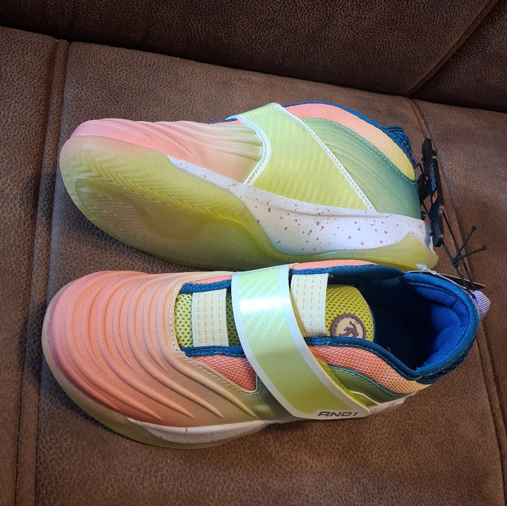And-1 Strobe Kids' Colorful Athletic Shoes Yellow, Orange, Teal Size 3